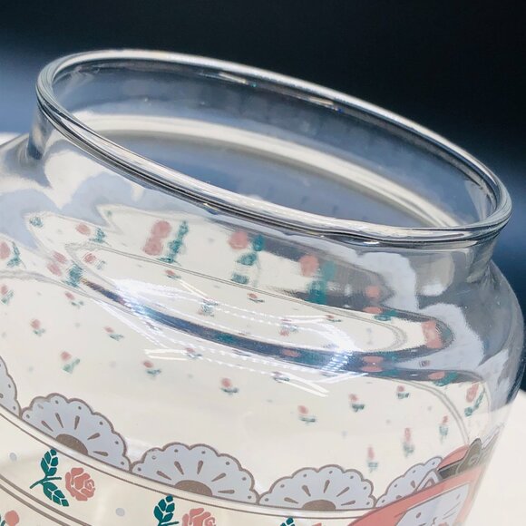 Vintage 1988 Country Kitty Cat Doll Apothecary Glass Jar and Bubble Lid - Picture 7 of 10